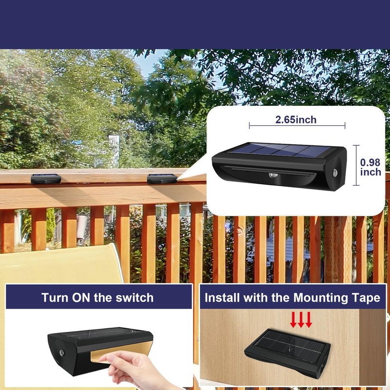 Solar Deck Lights Outdoor 8 Pack, Fence Lights Solar Powered