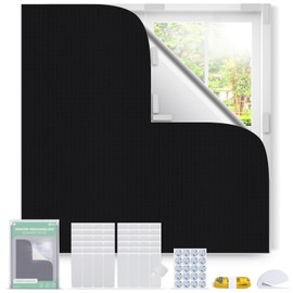 Inwee Window Blackout, 200 x 145 cm Blackout Roller Blind, No Drilling, Fits Any Window Shape, Interior Sun Protection Window Darkening, Heat Protection, Blackout Fabric for Skylights, Children's Room