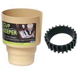 Cup Keeper Plus with Beverage Band Car Cup Holder Adapter Expands to Hold Larger Beverage Containers up to 3.7" Diameter/Fits 32 oz Flasks & Water Bottles