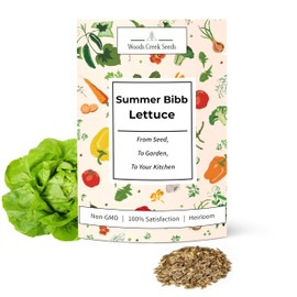 Woods Creek Seeds: Summer Bibb Heirloom Lettuce Seeds for Planting - Over 2,700 Non-GMO Seed Pack for Growing Indoors, Outdoors, or as Hydroponic Seeds - Beginner-Friendly Green Leaf Lettuce Seed