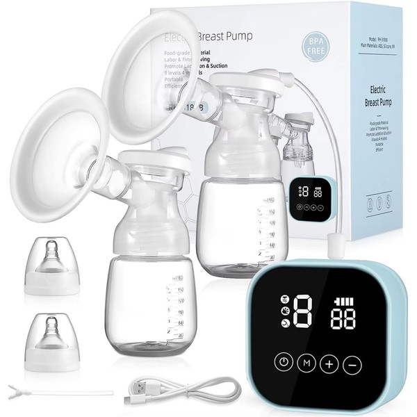 Doble Extractor de Leche Electrico: Sacaleches Eléctrico Recargable con 4