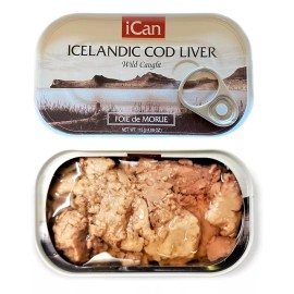 ICAN Icelandic Cod Liver Wild Caught (4.06 oz) Pack Of 12 Case No Smoked Exp2028