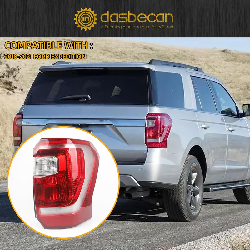 Dasbecan Right Passenger Side Tail Light Halogen Compatible With 2018-2021
