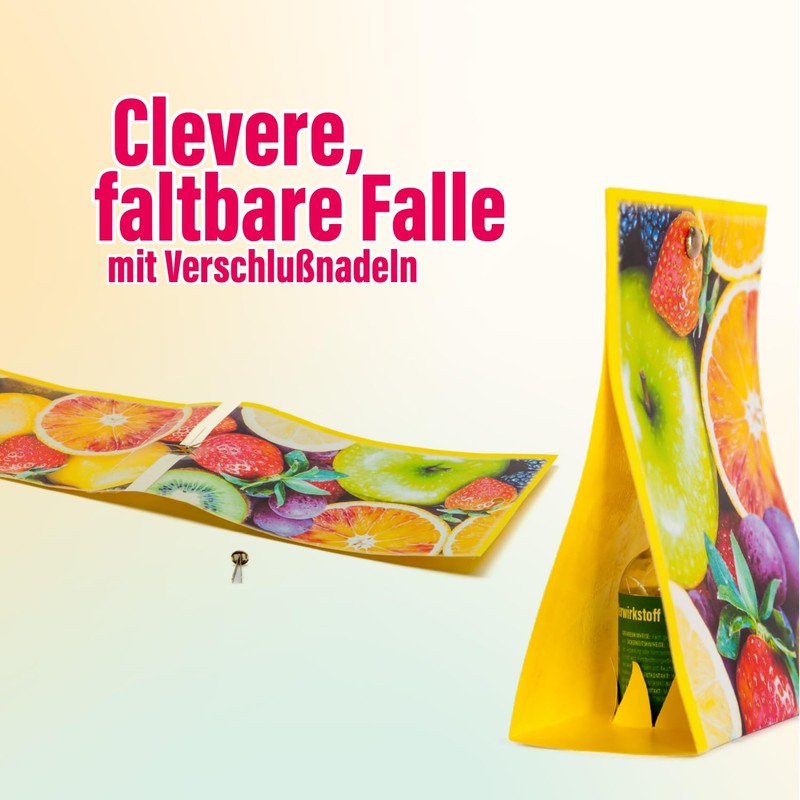 inseko Fruchtfliegen Falle I effektive Obstfliegenfalle I inkl. Fruchtfliegenköder und
