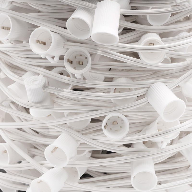 Encoidoz 250FT C9 Outdoor String Light Stringer, E17 Socket 12"
