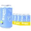Super Seltzer Sparkling Water with Electrolytes and Vitamins, Berry Lemonade