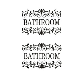 2 Packs Black Vine Bathroom Wall Decals Sticker Bathroom Wall Stickers for Bathrooms Decor Vinyl Wall Decor 10.6x7 Inch