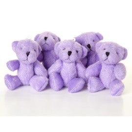 NEW 5 X PURPLE Teddy Bear - Cute And Cuddly Little - Gift Present Birthday Xmas