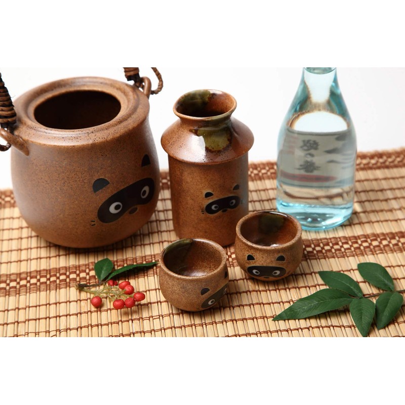 Traditional Japanese Pottery Sake Set - Exquisite Mino Ware Ceramic