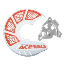 Acerbis X-Brake Vented Front Disc Cover with Mounting Kit White/16 KTM Orange for KTM 250 SX-F Factory Edition 2015-2016