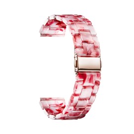 BINLUN Resin Unisex Replacement Watch Strap, 12 mm, 14 mm, 16 mm, 18 mm, 20 mm, 22 mm, Folding Clasp, Quick Release, Smartwatch, 14 Colours, Light, Fashion, Skin-Friendly Bracelet with 3 Buckles,