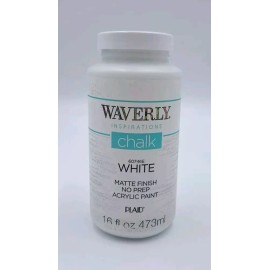 Waverly Inspirations Chalk Paint, WHITE, Matte Finish, 16 Fl. Oz, Factory SEALED
