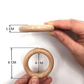 HEOCAKR Natural Beech Wood Rings, 10 Pcs Unfinished 6cm Solid Wooden Rings Circles Without Paint for Craft, Ring Pendant and Connectors Jewelry Making