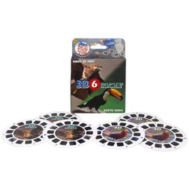 WARM FUZZY Viewfinder Reels for Kids & Adults, Classic Toys, 3D Reel, Retro Toys, Contains 6 Slides with 42 High Definition 3D Images of Birds of Prey and Exotic Birds