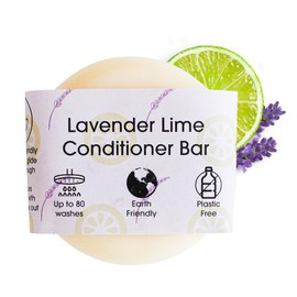 Natural Lavender Lime Hair Conditioner Bar, Handcrafted with Essential Oils, Shea Butter, All Hair Types, UK Made (15g)