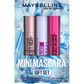 Maybelline Mascara Makeup Gift Set  Includes 3 Mini Mascara Formulas Sky High,