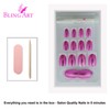 Bling Art Oval False Nails Fake Acrylic Matte Pink Metallic