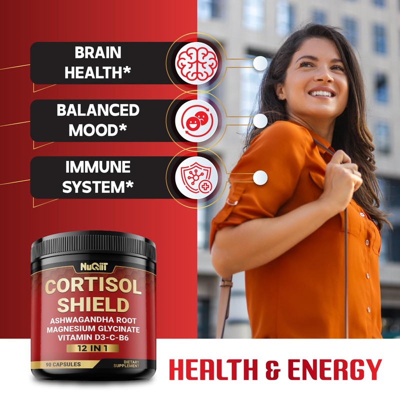 NUQIIT 12in1 Cortisol Shield - Ashwagandha and Magnesium & 10