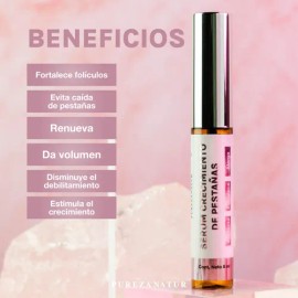 Pureza Natur Suero Alargador Y Reparador De Pestañas Eyelash Growth | Serum Con Aplicador Tratamiento Para Fortalecer Y Crecer Pestañas 3d Lash Con Ácido Hialurónico, Niacinamida, Biotina 8ml
