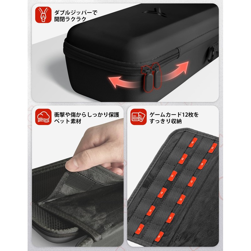 Yoyotager スイッチ 専用ケース Switch 収納バッグ 全面保護 大容量 防水 防塵 防汚