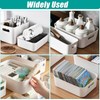 2 Pcs Plastic Storage Box with Lid, White Storage Boxes