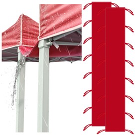 VirgoCCY 2 Pack Rain Gutter for Tents, 10 FT PVC Vinyl Canopy Rain Gutters, Canopy Tent Drainage Accessory Rain Gutter for High Peak Frame Style Canopy Sheds, Red
