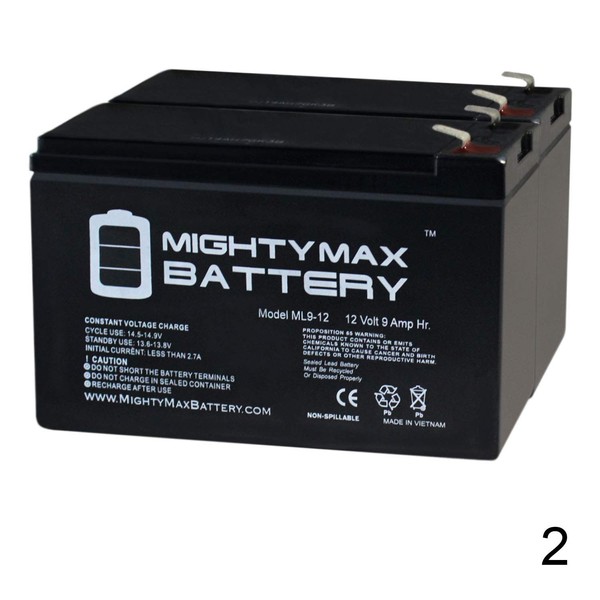 Mighty Max Battery 12V 9Ah SLA Battery for LiftMaster LA-412-D Gate Opener - 2 Pack Brand Product