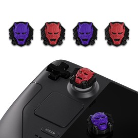 PlayVital Thumb Grip Caps for Steam Deck LCD, Silicone Thumbsticks Grips Joystick Caps for Steam Deck OLED - Oni Demons