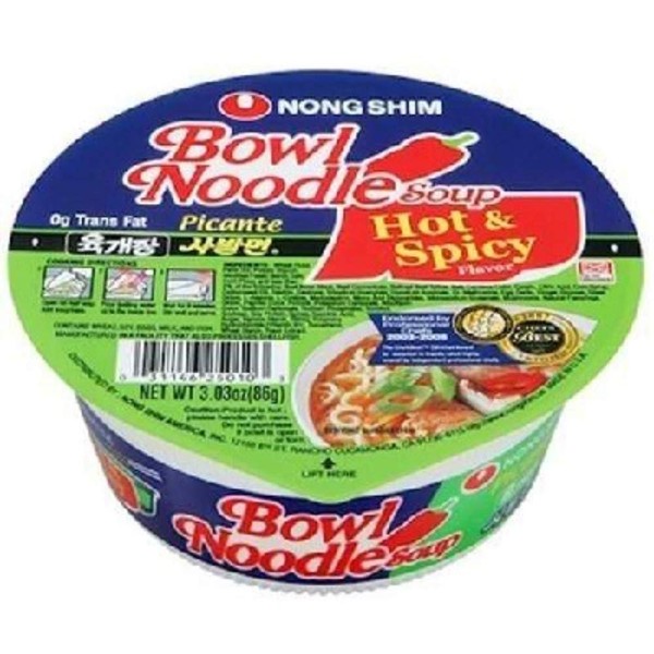 Nong Shim Bowl Noodle Hot & Spicy Soup - 12