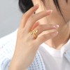 TEAMER Snake Ring Adjustable Finger Ring Stainless Steel Wrap Snake