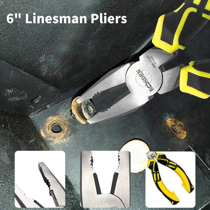 BOOSDEN 3 PCS Pliers Tool Set, 6" Needle Nose Pliers,