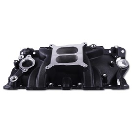 JGhyperX 2701 Performer EPS Intake Manifold Aluminum Dual Plane Compatible with Chevy Small Block SBC 305 327 350 383 1955-86 262-400 V8 Engine(Black)