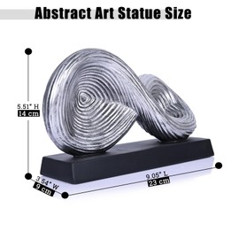 oliruim Abstract Art Infinity Loop Symbol Sculpture, Silver Geometric Knot Home Accents Decor for Paperweight, Table, Living Room, Office Decorative Objects (Vintage Silver)