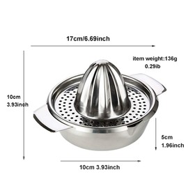Stainless steel Lemon juicer Citrus Lemon Orange Grapefruit juicer Manual squeezer is dishwasher clean and easy to clean