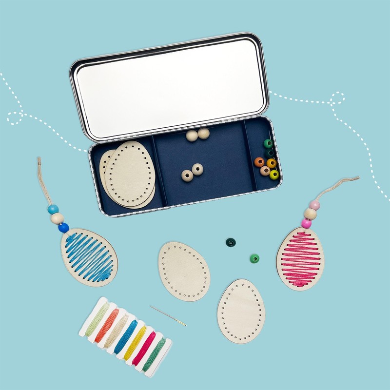 COTTON TWIST Kids Springtime Stitches Egg Decoration Kit - Hanging