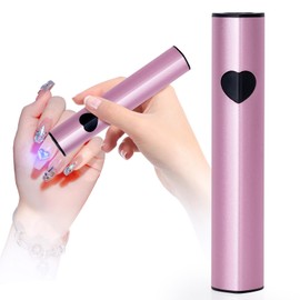 Linssy 10W Handheld UV Light for Gel Nails Mini Nail Lamp with USB Rechargeable Flash Cure Lamp Nail Art for Home DIY Manicure(Pink)