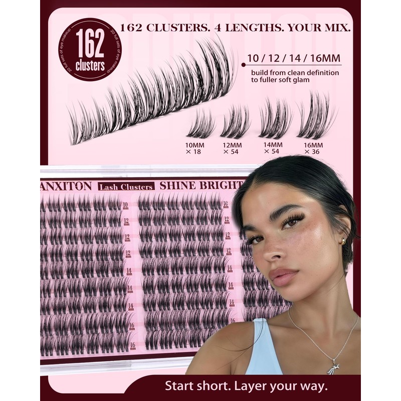 Natural Wispy Lash Clusters 10-16mm Mixed Length