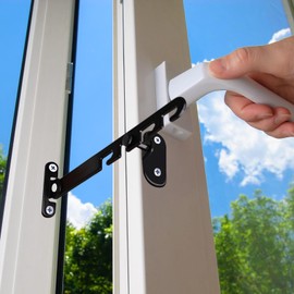 Window Locks Child Safety Cat Window Guard Security Bars Flat Cats Window Protection Latch Child Patio Bedroom Door Stay Hold Open Baby Proof Cupboard Locks Window Restrictors for Upvc (10.5cm Black)