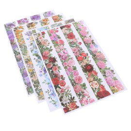 Operitacx 16stücke Vintage Washi Tape Selbstklebende Hand Account Dekorative Tapes Für Scrapbooking Bastelprojekte Und Journaling Retro Designs in Verschiedenen Motiven Blau Blumen