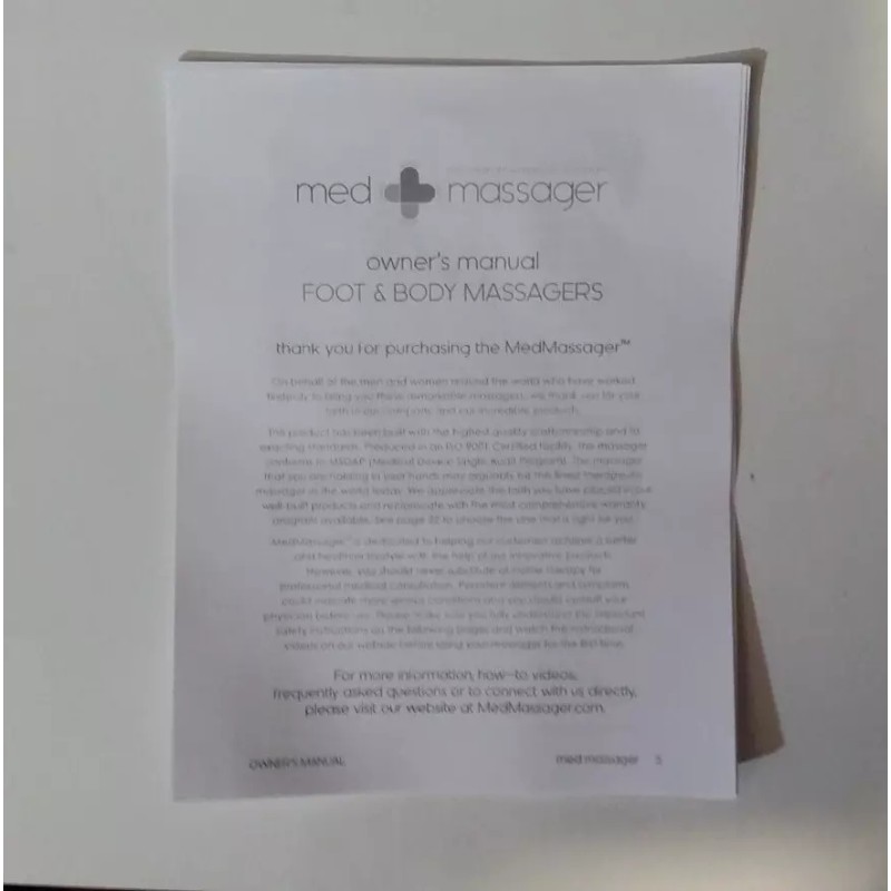 MedMassager MMB05 Body Massager Manual