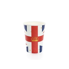 Union Jack Cups - Pack of 10 Paper Cups with Union Jack Flag - Perfect for Jubilee Celebrations King's Coronation Street Parties