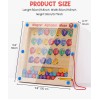 Gamenote Magnetic Alphabet Maze Board with 4 Activity Cards, Wooden