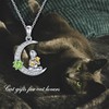 Cat Gifts for Cat Lovers Sterling Silver Moon Cat Pendant