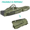 Relaxyee Fishing Rod Case with Fishing Tackle Box Portable Folding