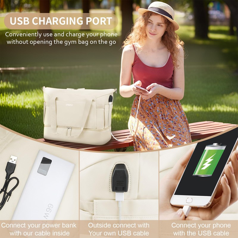 ETRONIK Gym Bag for Women, Personal Item Travel Bag with