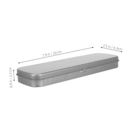 STOBOK 3 Pieces Metal Tin Box Durable Storage Box for Pens Makeup Brush Small Parts Practical Organiser for School Office Home Rectangular Shape
