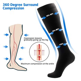 NOVAYARD Compression Socks For Women& Men Graduated 15-20 mmHg Media De Compresion Mujer(6 Pairs)