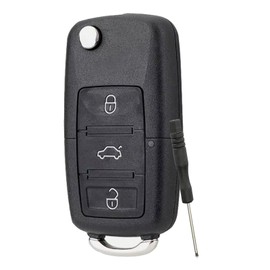 For Volkswagen Jetta Golf Skoda Transporter Seat Octavia Polo B5 Leon Tiguan Touran Sharan MK6 Scirocco Jetta Passat Bettle VW Key Shell Cover with Blade (3 buttons key case with screwdriver)