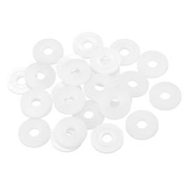 uxcell 25Pcs M6 Nylon Flat Washers Plain Washer 6mm ID 20mm OD 2mm Thick Plastic Washers for Screws Bolts Garden Faucet Plumbing Washers Repair, White