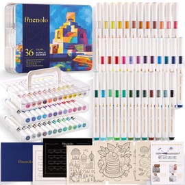 finenolo 36 Colors Brush Tip Acrylic Paint Markers, Water-Based Paint Pens